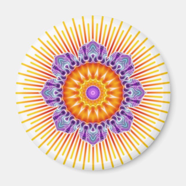 Mandala yellow violet magnet (Front)