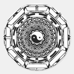 Mandala Yin Yang (white) Sticker