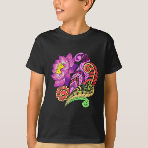 Mandala Yoga Boho Art Spiritual Lotus Flower T-Shirt