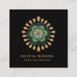 Mandala Yoga Instructor Square Business Card