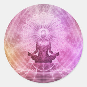 Mandala Yoga Meditation Classic Round Sticker
