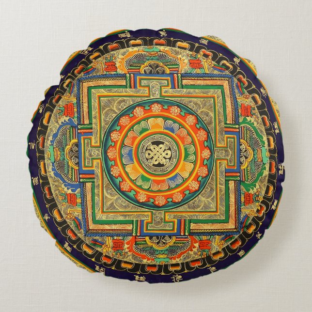 Mandala Yoga Round Pillow (Front)