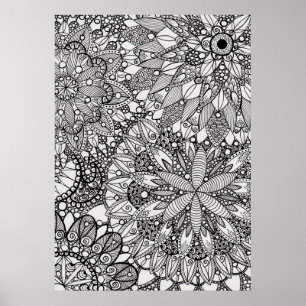 Mandala Zen Pattern Lineart Poster Print