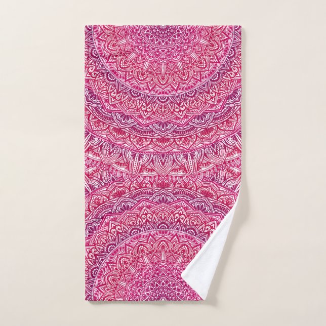 Mandala Zen rose Jolie dentelle boho (Serviette à main)