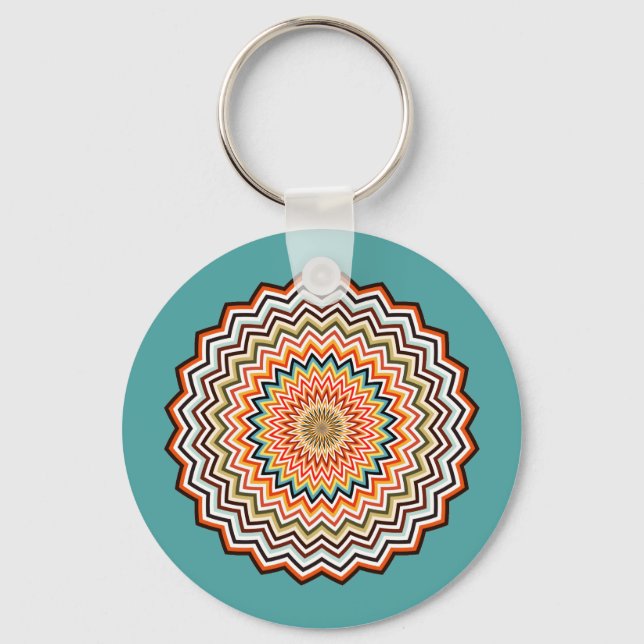 Mandala Zigzag Pattern Keychain (Back)