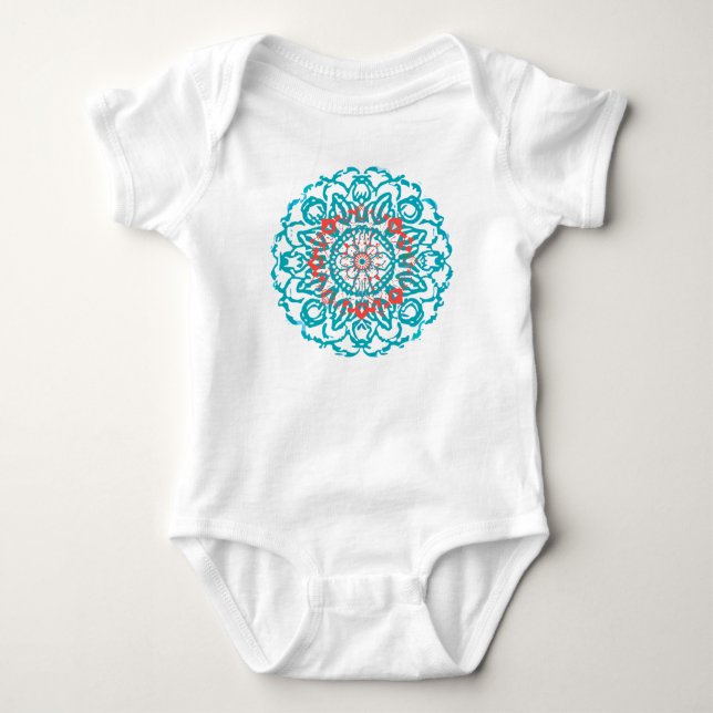mandala Zoom Paint  Baby Bodysuit (Front)