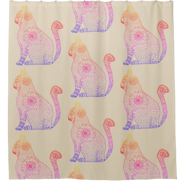 MandalaCat  art Art Shower Curtain (Front)
