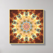 Mandalas du coeur du changement 4 toile enveloppée