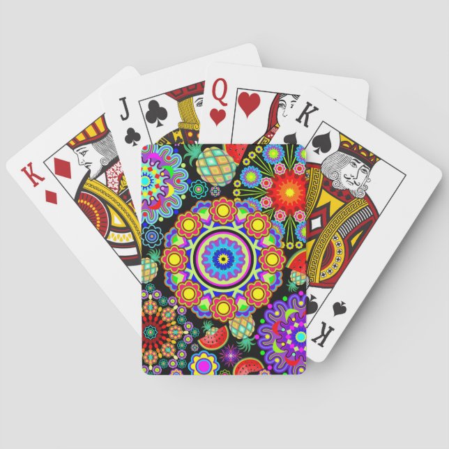 Mandalas & Exotic Fruits Pattern   Playing Cards (Back)