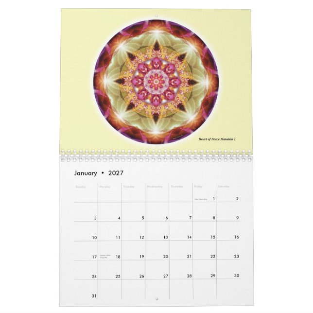 Mandalas from the Heart of Peace 2015 Calendar (Jan 2027)