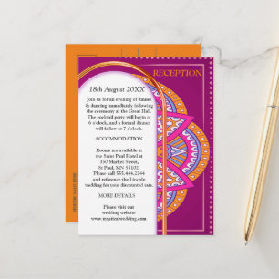 Mandalas in Cerise Pinks & matching repeat pattern Announcement Postcard