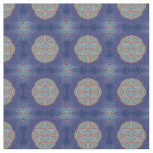Mandalas in mix Blue repeat patterns Fabric