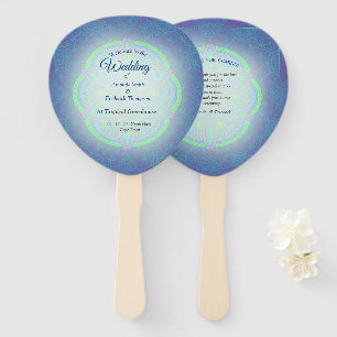 Mandalas in mixed Dutch Blue  Hand Fan