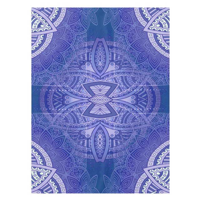 Mandalas in mixed Dutch blue repeat patterns Tablecloth (Front)