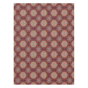 Mandalas in mixed Maroon repeat patterns Tablecloth
