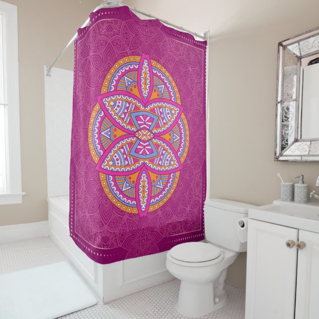 Mandalas in mixed Pink repeat patterns (In Situ)