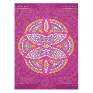 Mandalas in mixed Pink repeat patterns Tablecloth