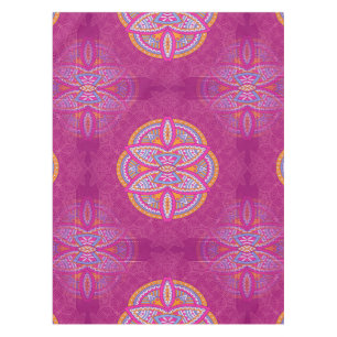 Mandalas in mixed Pink repeat patterns Tablecloth