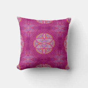 Mandalas in mixed Pink repeat patterns Throw Pillow