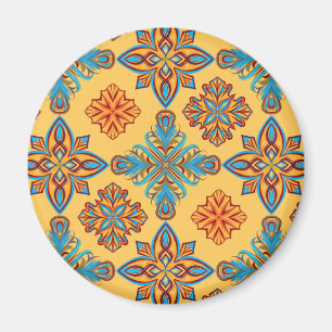 Mandalas on amber yellow magnet