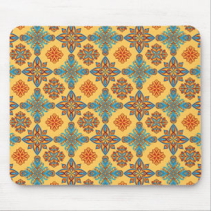 Mandalas on amber yellow mouse pad