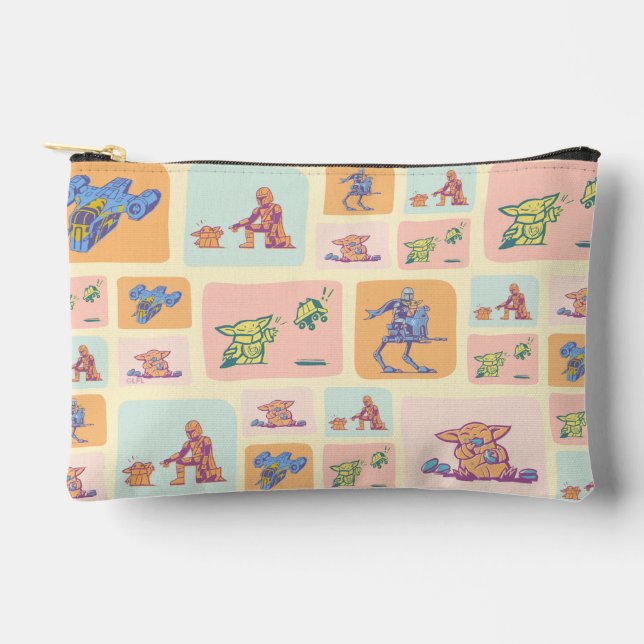 Mandalorian and Grogu Storybook Pattern Accessory Pouch (Front)