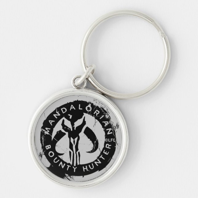 Mandalorian Bounty Hunter Inked Icon Keychain (Front)