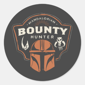 Mandalorian Bounty Hunter Sketched Badge Classic Round Sticker
