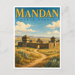 Mandan North Dakota Fort Abraham GeoSaga Postcard