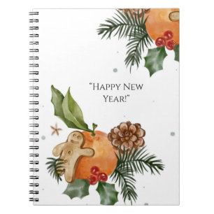 Mandarin and Christmas Home Cookies Notebook
