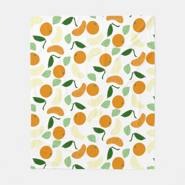Mandarin Citrus Fleece Blanket (Front)