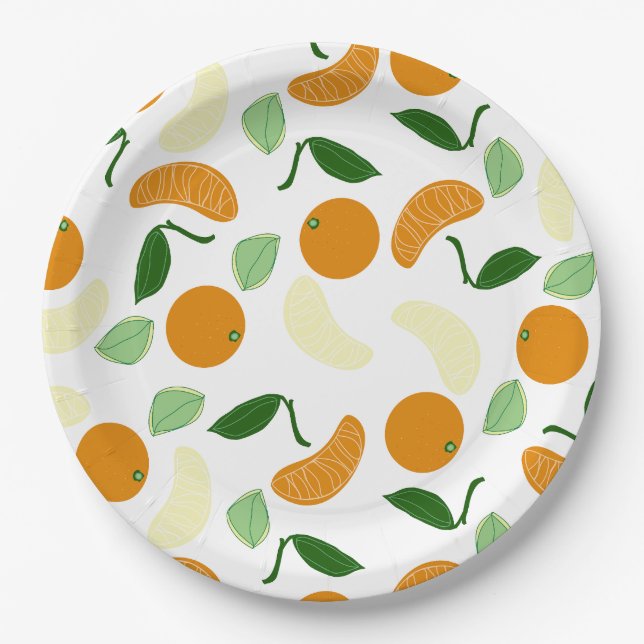 Mandarin Citrus  Paper Plate (Front)
