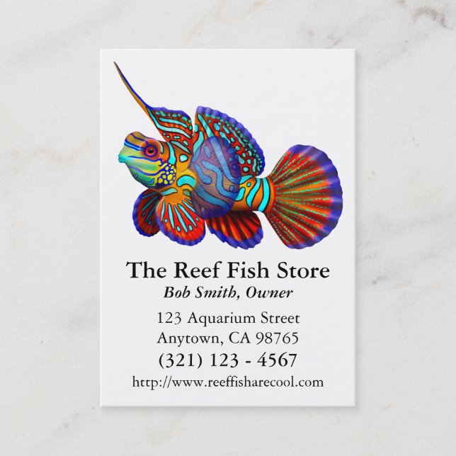 Mandarin Dragonet Goby Fish Business Card (Front)