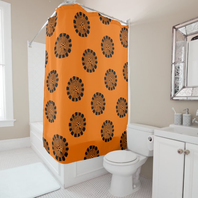 Mandarin Dreams Orange and Black Pattern (In Situ)