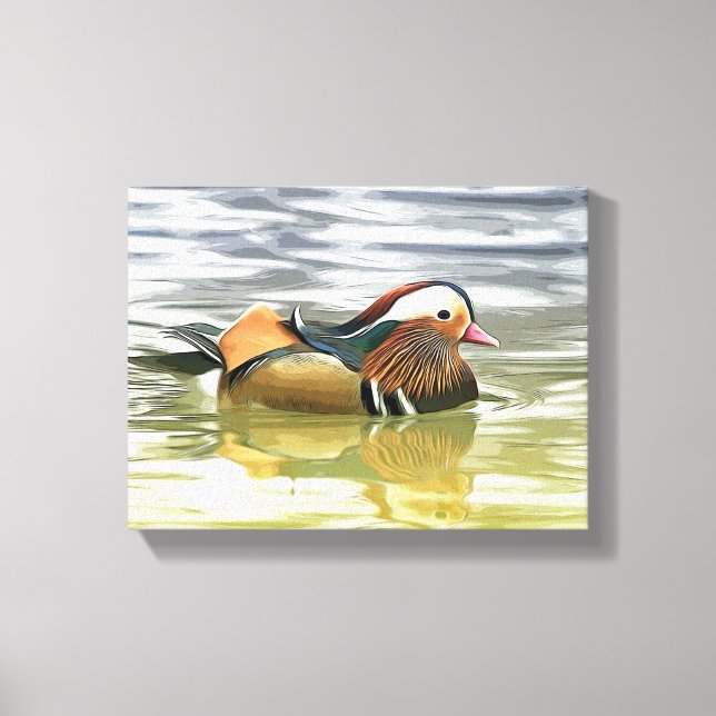 Mandarin duck / Aix galericulata Canvas Print (Front)