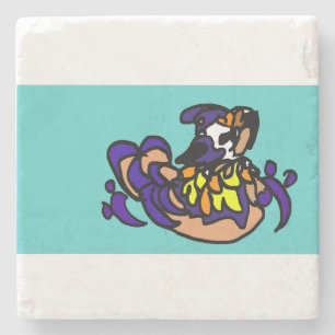 Mandarin duck art stone coaster