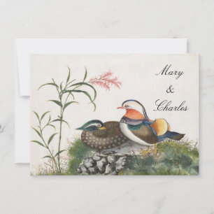 Mandarin Duck Chinese Painting Invitation