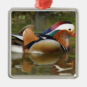mandarin duck metal ornament