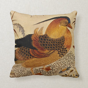 Mandarin Duck Throw Pillow
