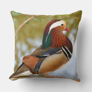 Mandarin Duck Throw Pillow