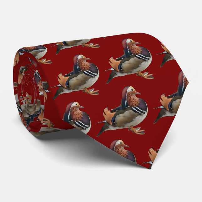 Mandarin Duck Tie (Rolled)