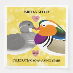 Mandarin Ducks Lovebirds Any Anniversary Napkin