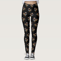 Mandarin Frenzy Leggings (Black)