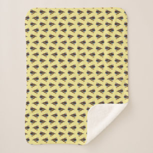Mandarin Frenzy Sherpa Blanket (Yellow)