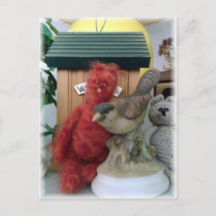 Mandarin meets the new friend postcard