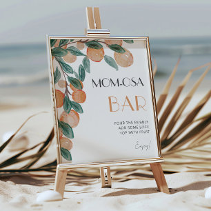 Mandarin Momosa Baby Shower Bar Poster