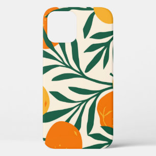 Mandarin Mosaic: Trendy Citrus Chic iPhone 12 Case