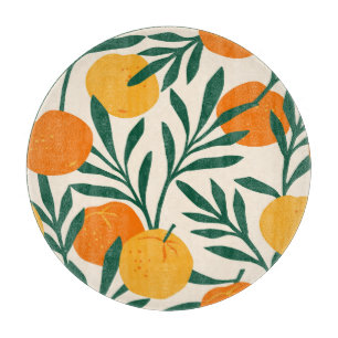 Mandarin Mosaic: Trendy Citrus Chic Cutting Board