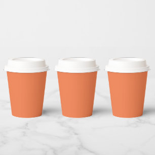 Mandarin Orange 8oz Paper Cup with Lid for Events