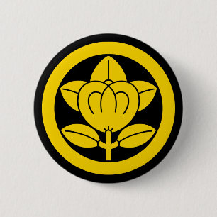 Mandarin orange in circle 2 inch round button